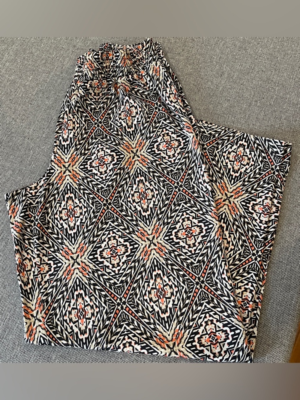 Woman's Size L Christopher & banks Silky Travel Knit Black/White/Coral Pants